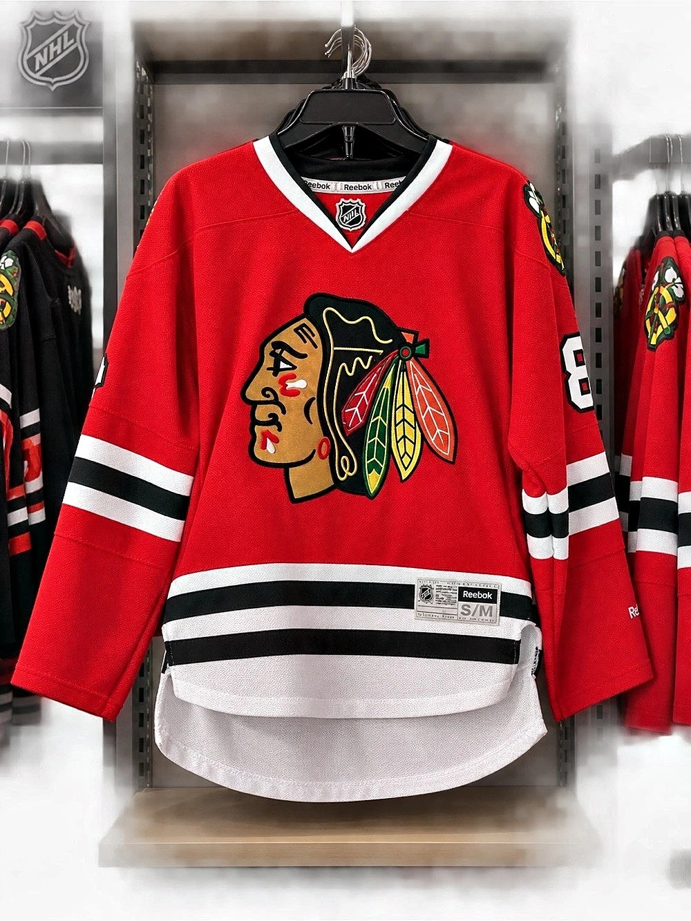 Reebok Chicago Blackhawks Marian Hossa Premier Jersey NHL Jersey Red & Black